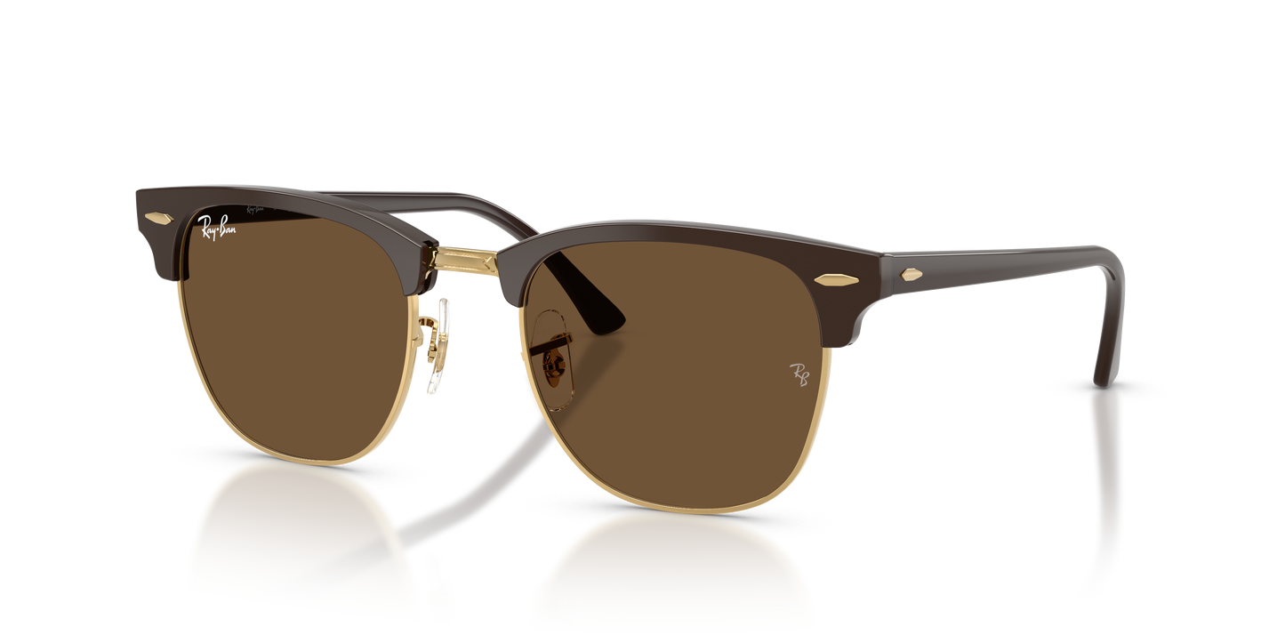 Ray-Ban Clubmaster Classic Sunglasses - Brown & Gold / Dark Brown