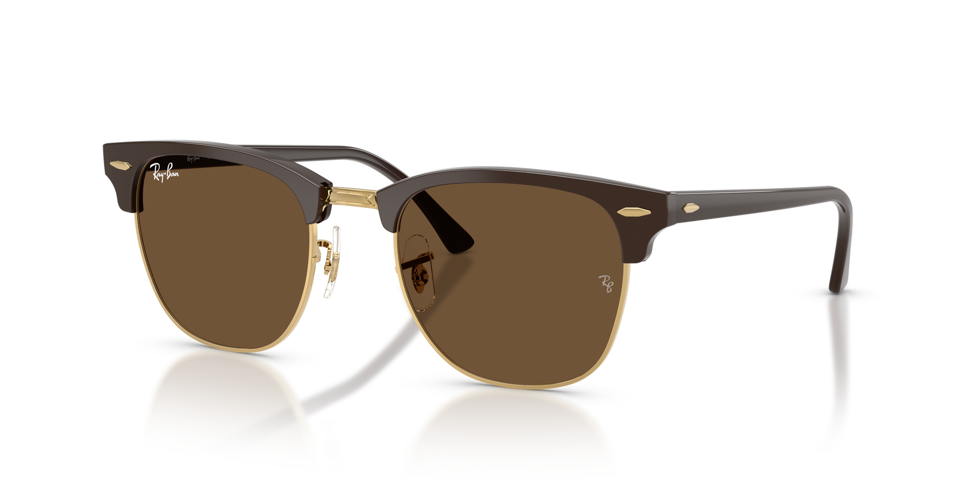 Ray-Ban Clubmaster Classic Sunglasses - Brown & Gold / Dark Brown