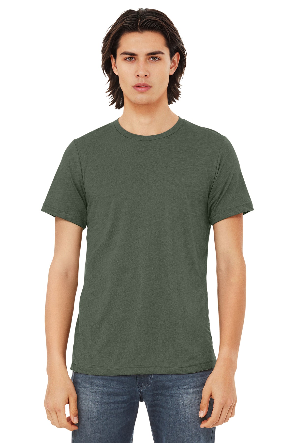 BELLA+CANVAS Unisex Triblend Short Sleeve Tee - Military Green Triblend