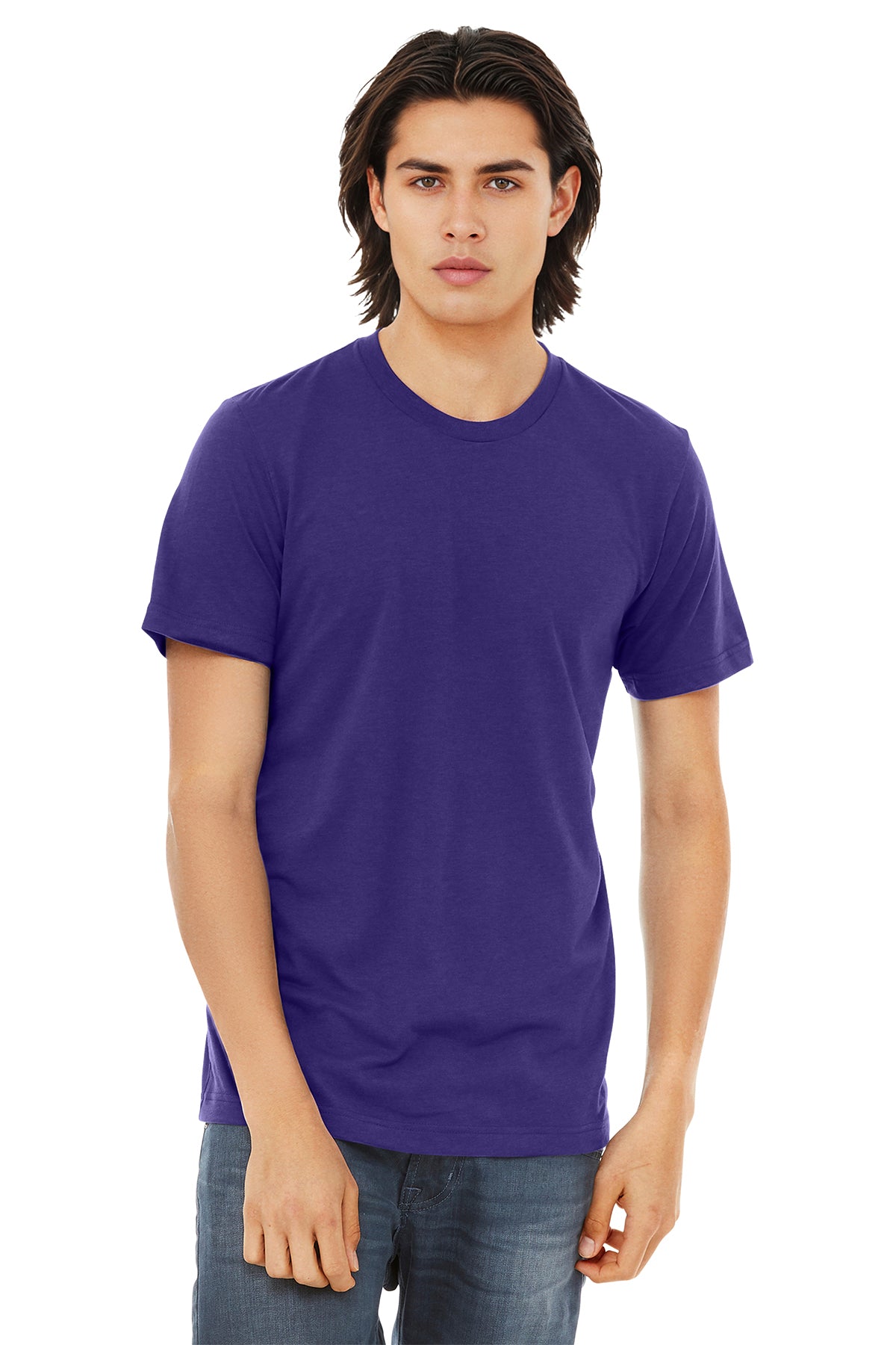 BELLA+CANVAS Unisex Triblend Short Sleeve Tee - Solid Team Purple Triblend