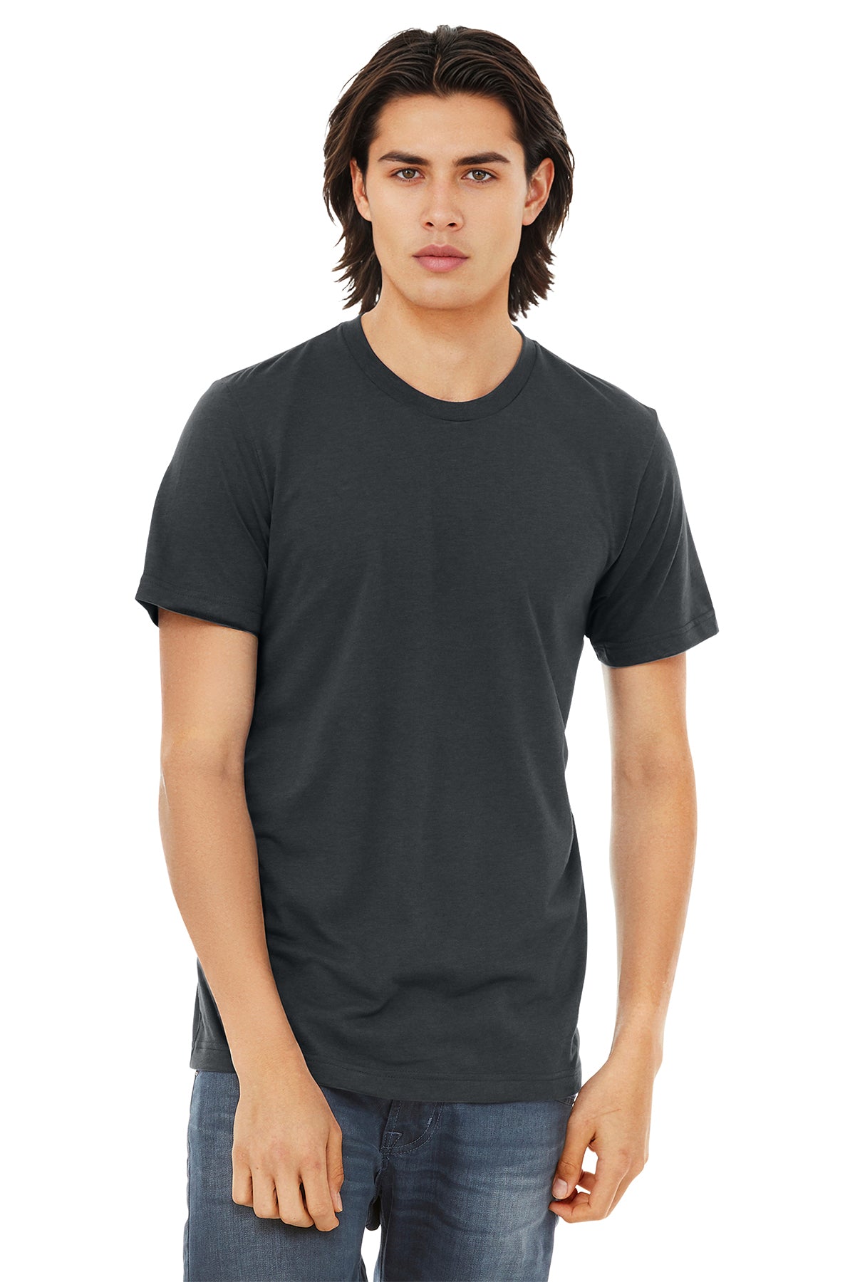 BELLA+CANVAS Unisex Triblend Short Sleeve Tee - Solid Dark Grey Triblend