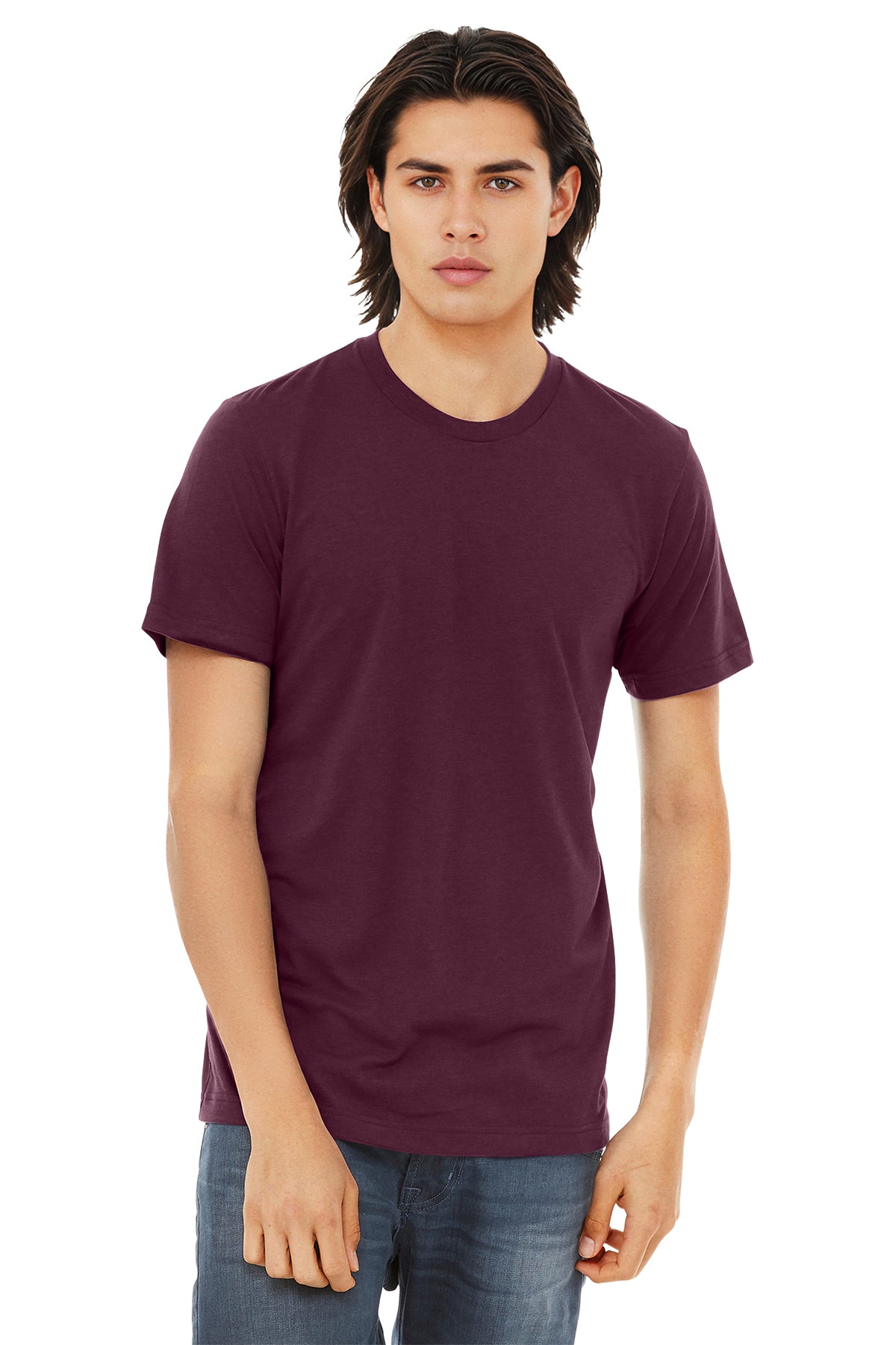BELLA+CANVAS Unisex Triblend Short Sleeve Tee - Solid Maroon Triblend