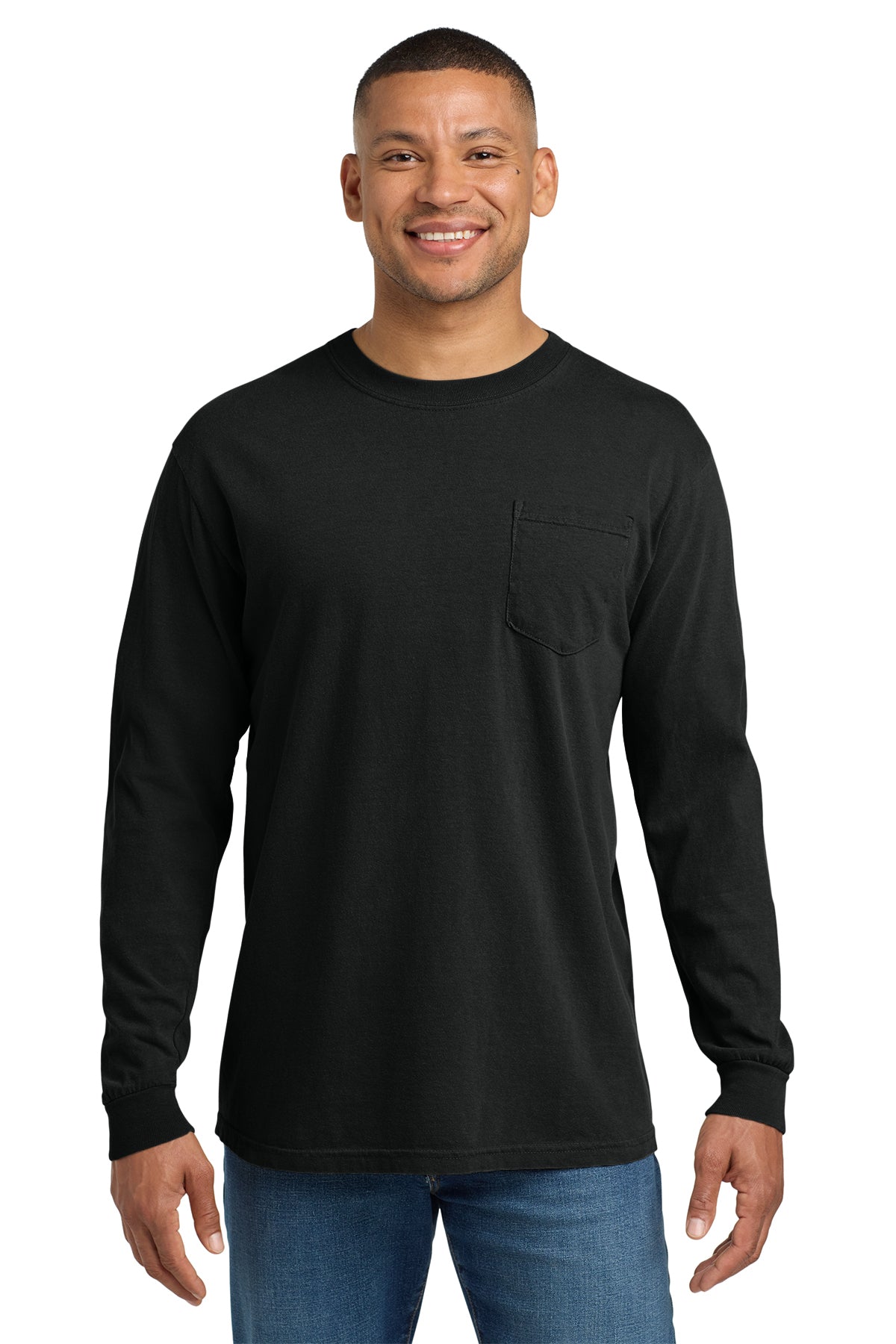 Comfort Colors Heavyweight Long Sleeve Pocket Tee - Black