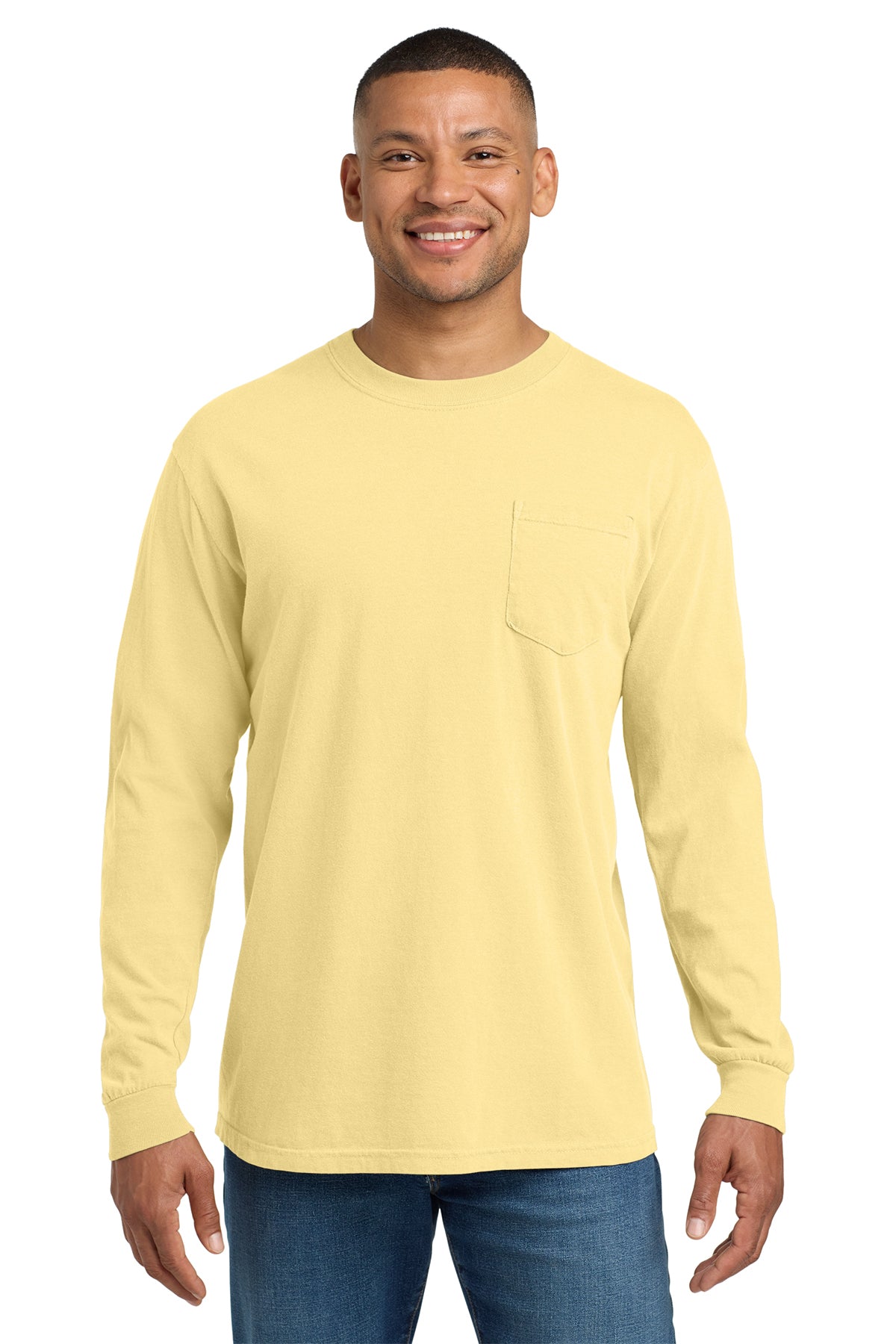 Comfort Colors Heavyweight Long Sleeve Pocket Tee - Butter