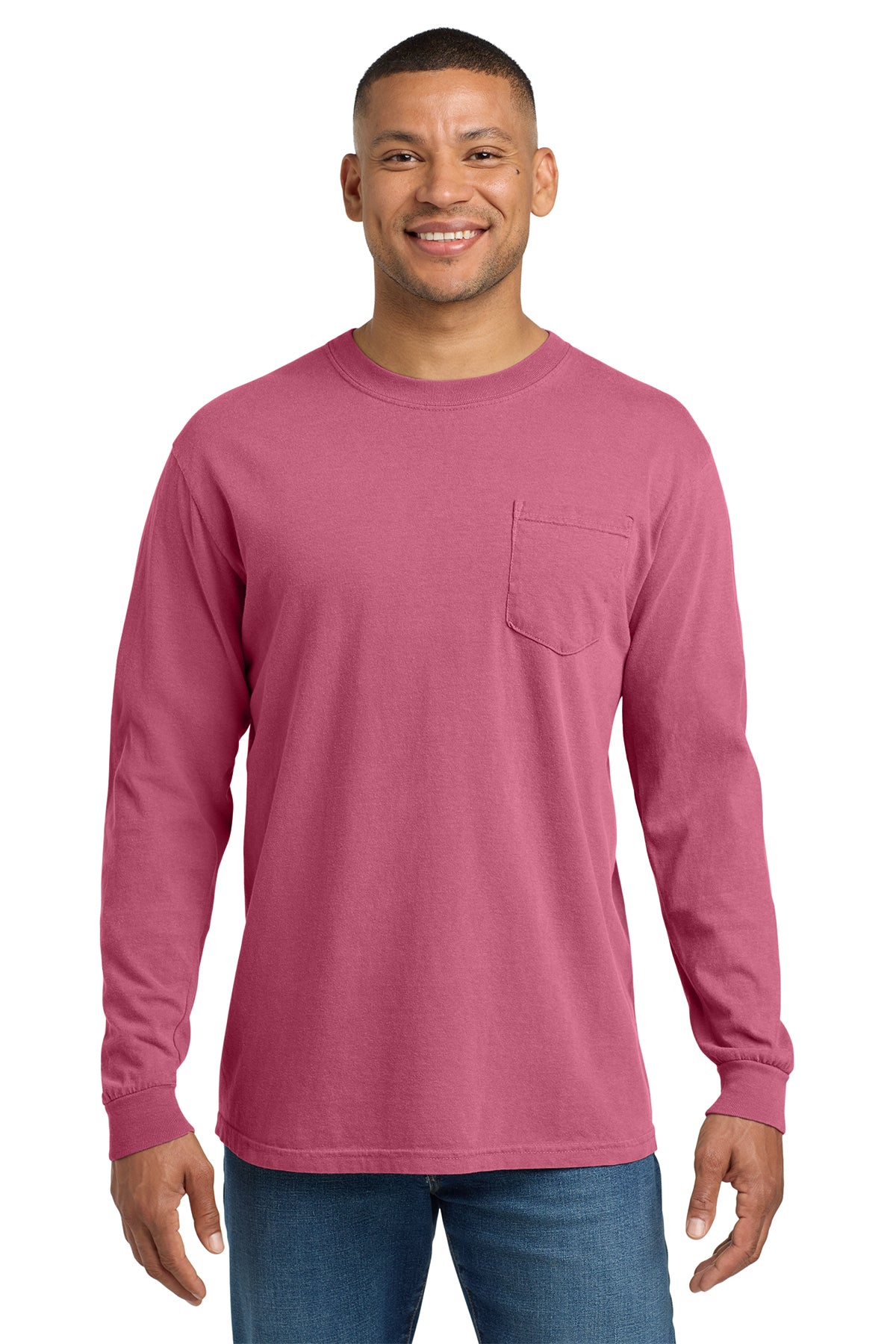 Comfort Colors Heavyweight Long Sleeve Pocket Tee - Crunchberry