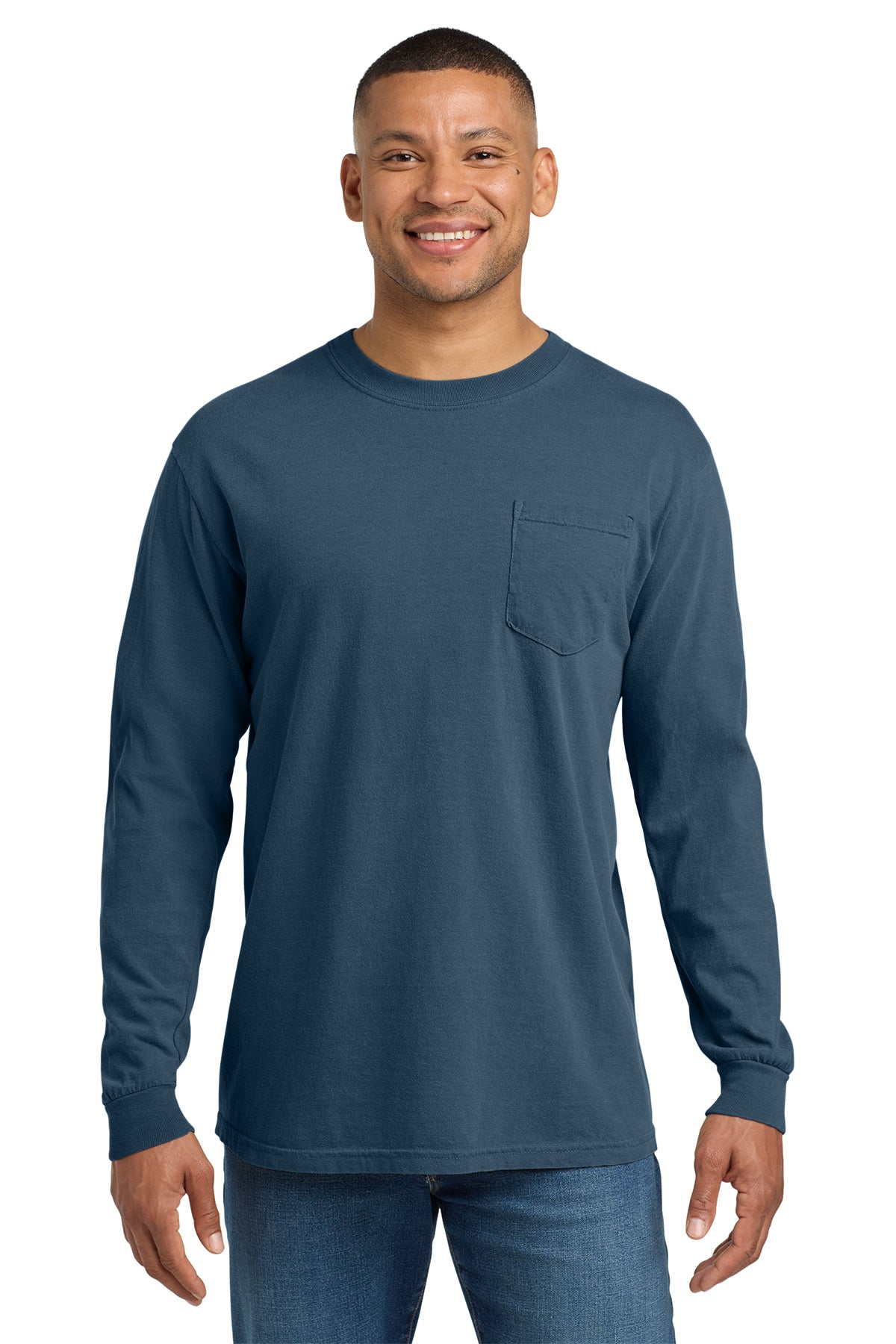Comfort Colors Heavyweight Long Sleeve Pocket Tee - Midnight