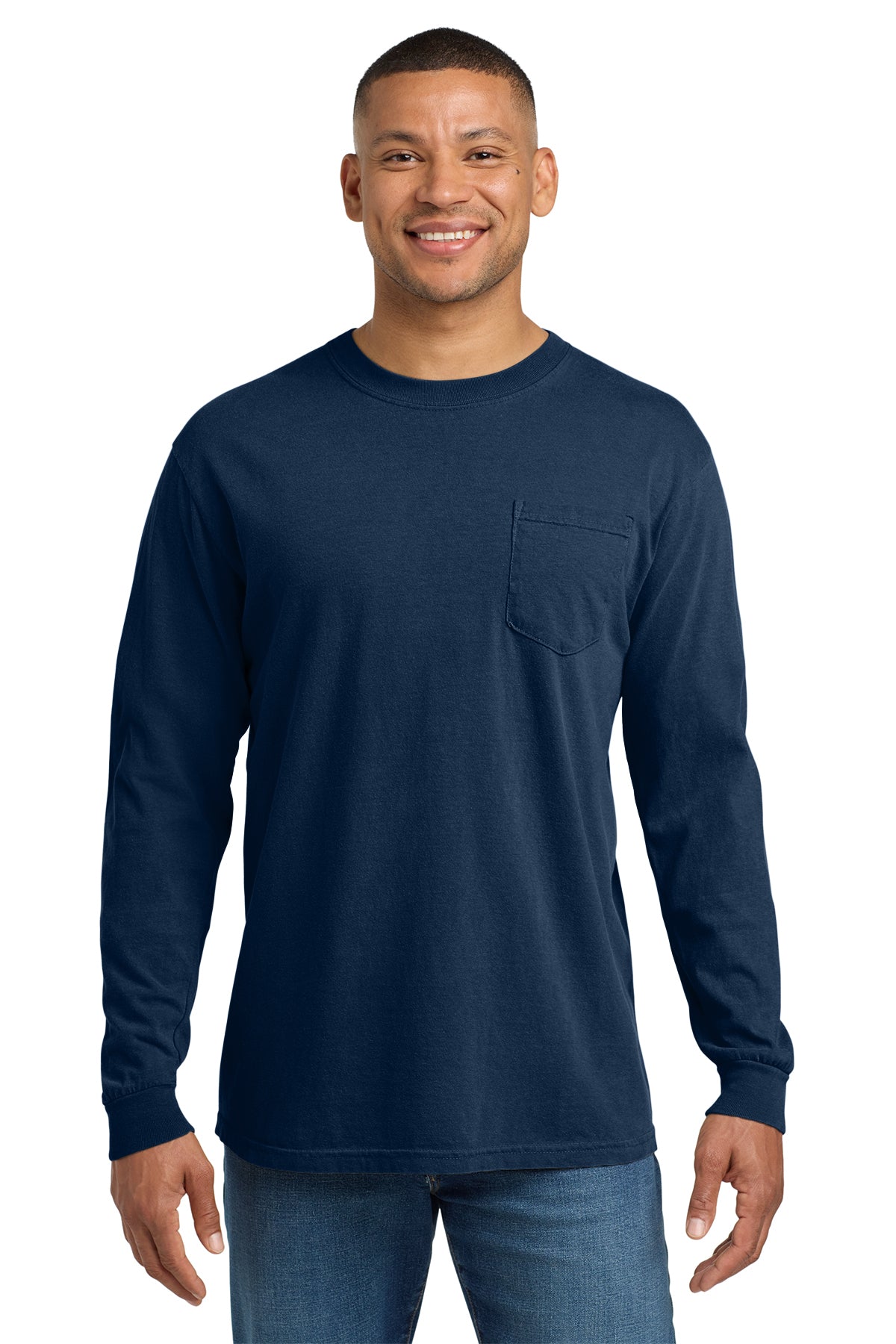 Comfort Colors Heavyweight Long Sleeve Pocket Tee - True Navy