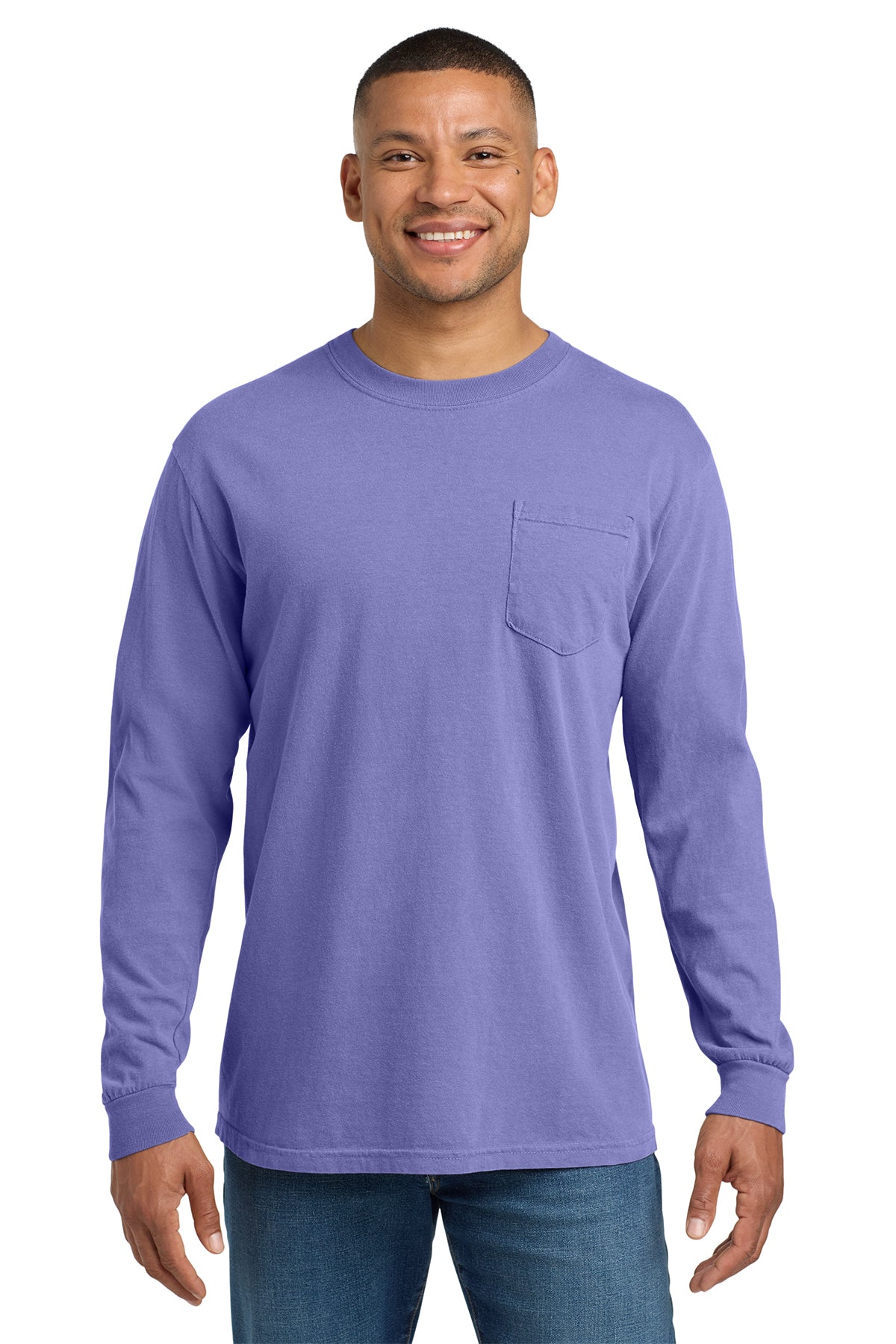 Comfort Colors Heavyweight Long Sleeve Pocket Tee - Violet