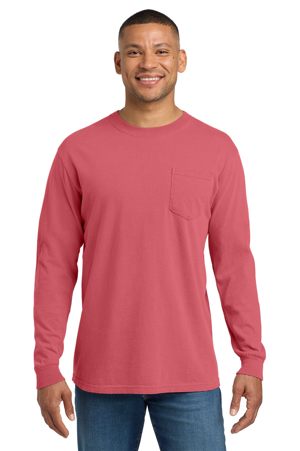 Comfort Colors Heavyweight Long Sleeve Pocket Tee - Watermelon