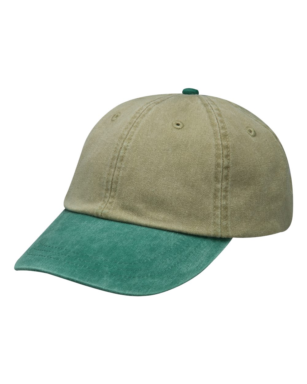Pigment Dyed Dad Cap - Khaki/Forest