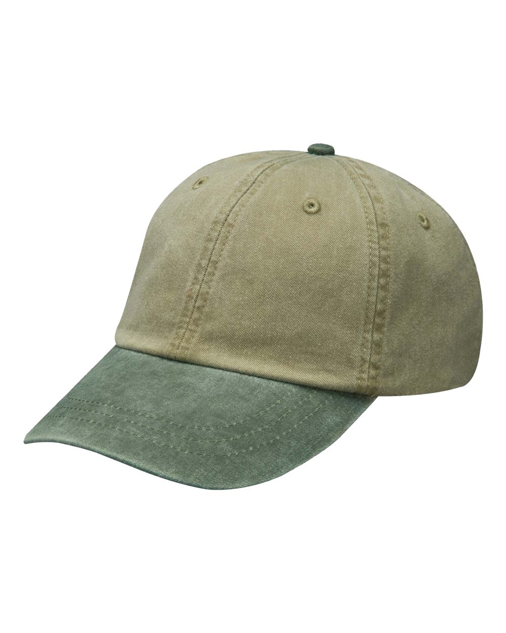 Pigment Dyed Dad Cap - Khaki/Spruce Green
