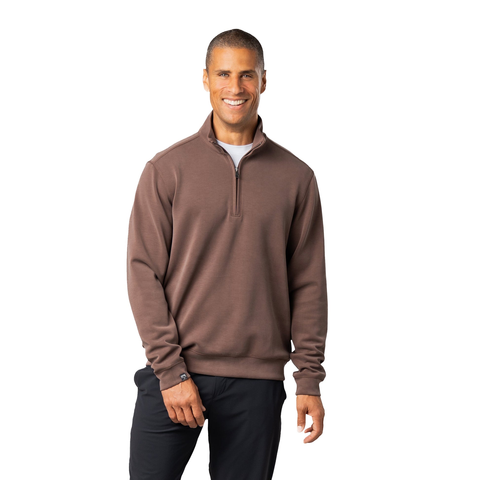 Storm Creek Modal Blend Quarter Zip - Chocolate Brown