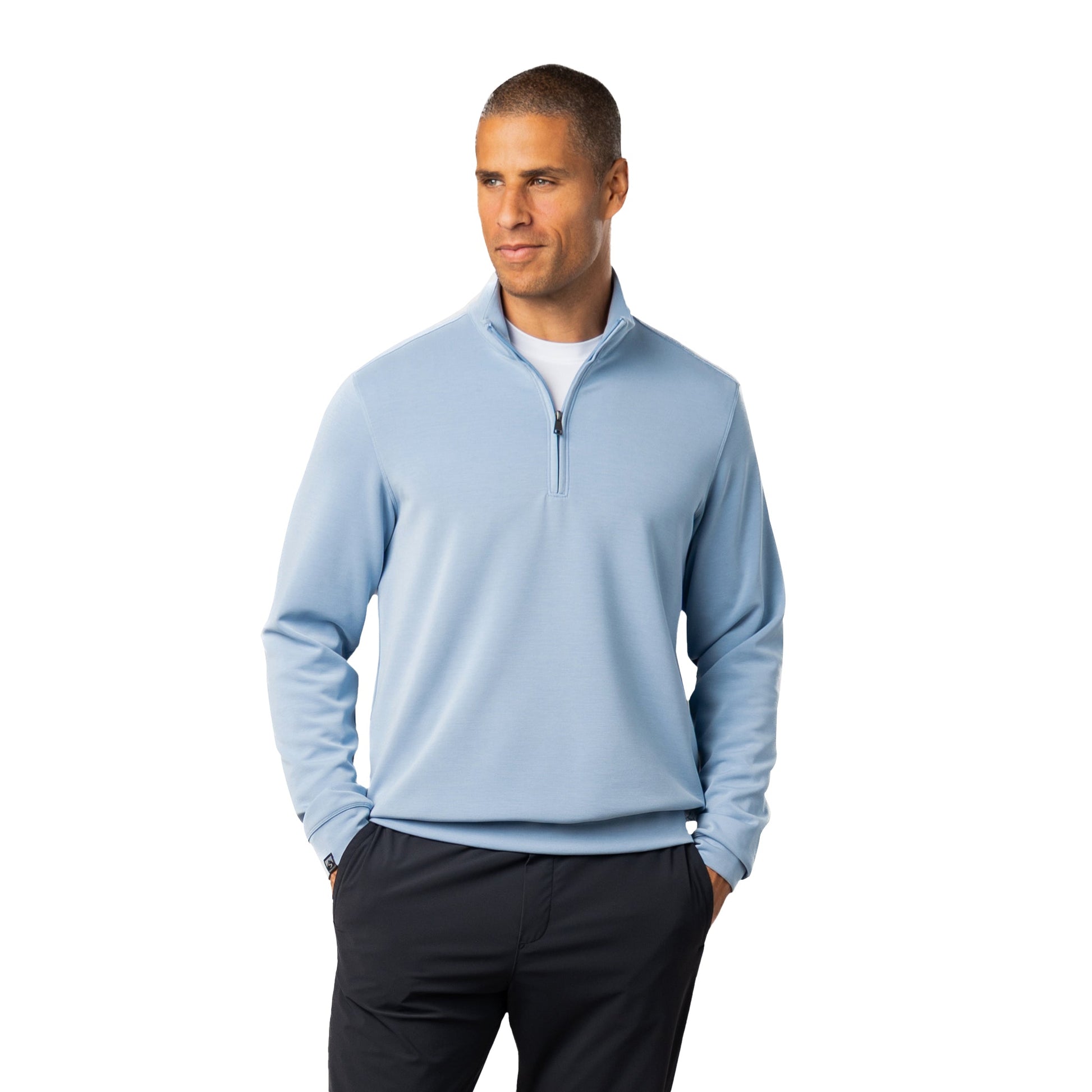 Storm Creek Modal Blend Quarter Zip - Sky Blue