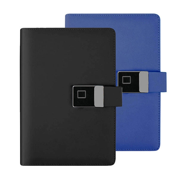 Fingerprint Lock Notebook With Power Bank - Red