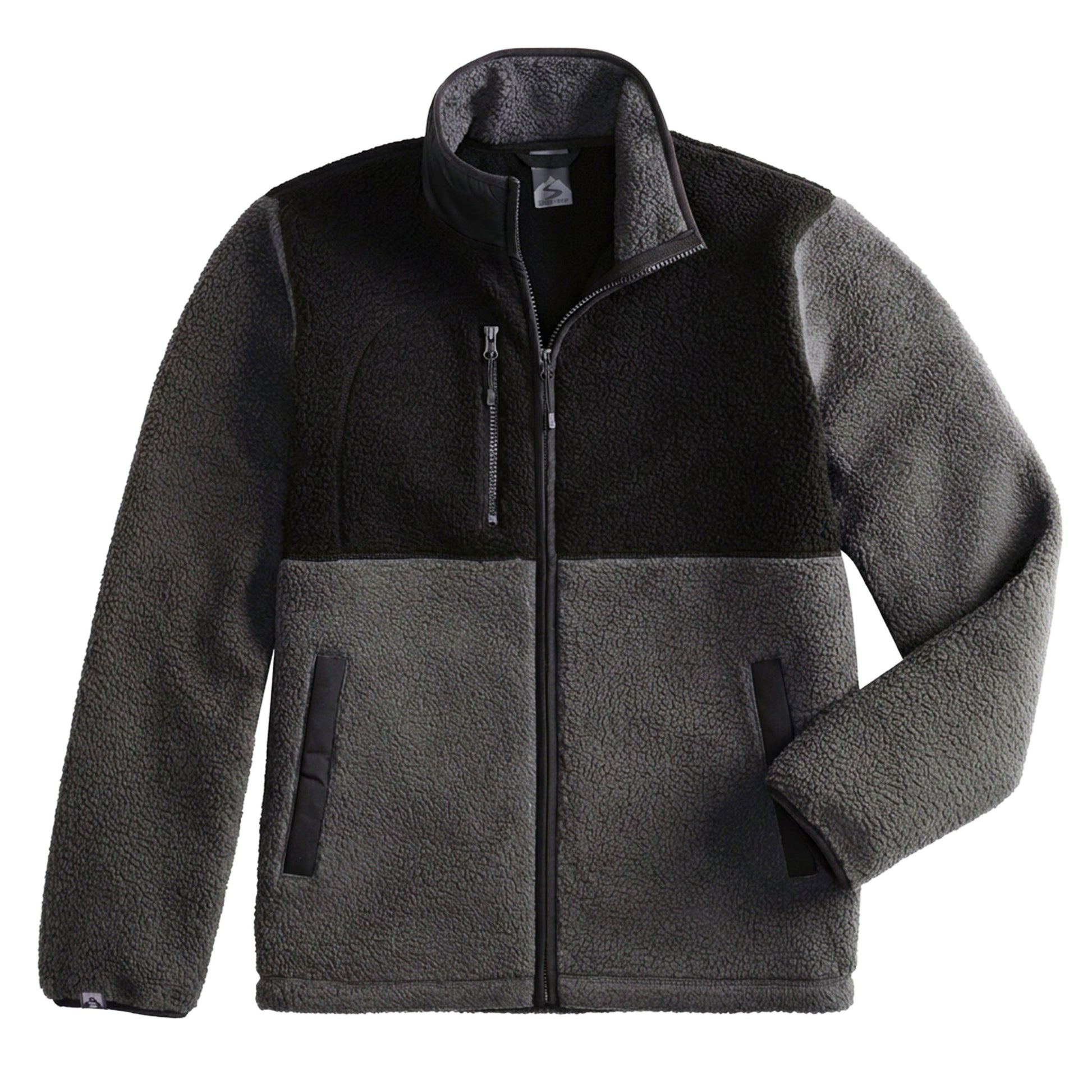 Storm Creek Colorblock Sherpa Fleece Jacket - Jet Gray/Black