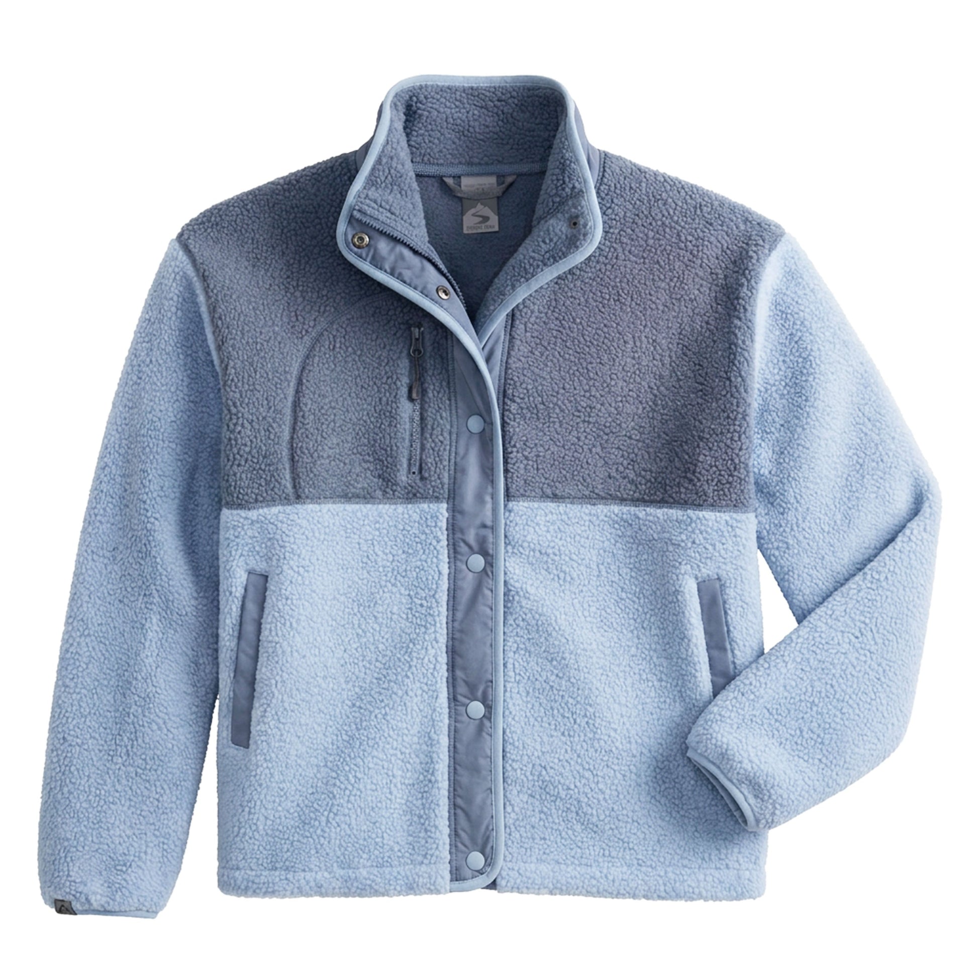 Storm Creek Women's Colorblock Sherpa Fleece Jacket - Sky Blue/Shadow Gray