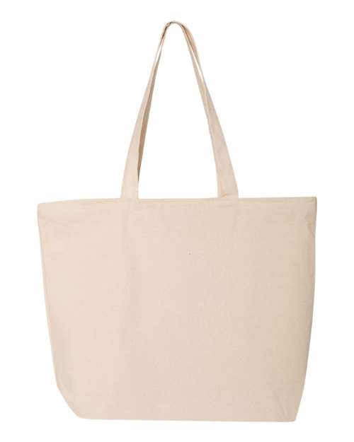 Natural Rae Zippered Tote