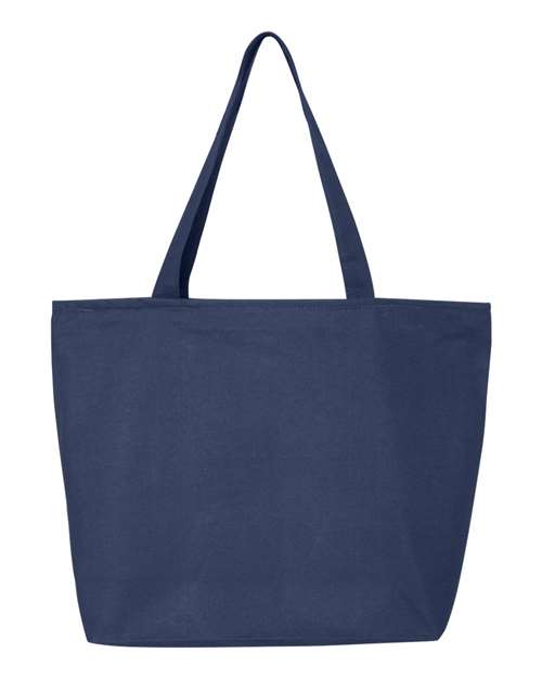 Navy Rae Zippered Tote