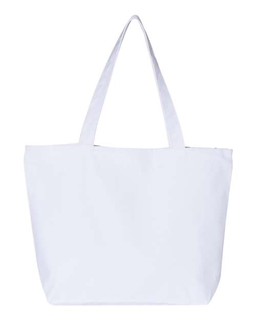 White Rae Zippered Tote