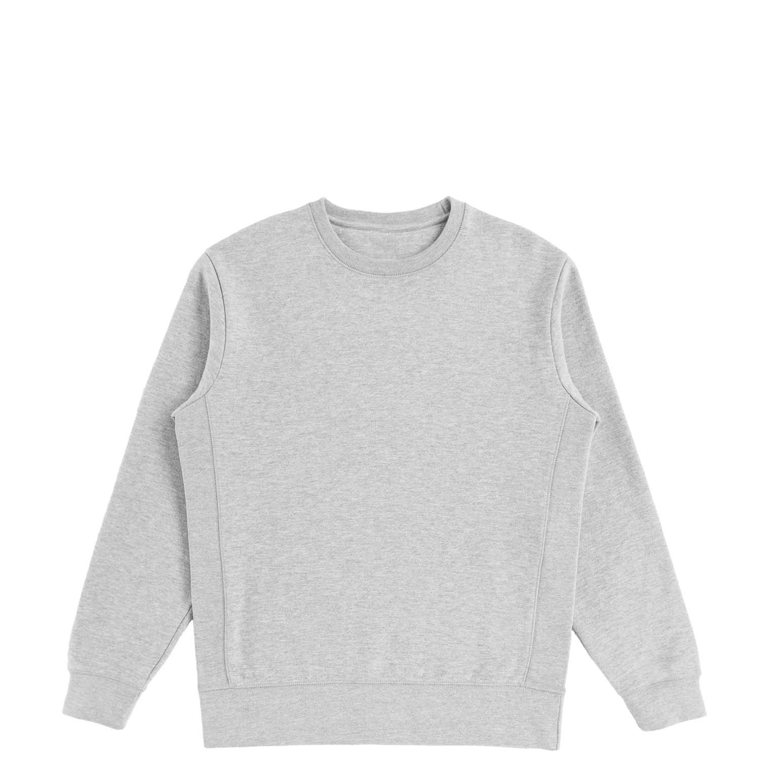 Heavyweight Organic Brushed Crew - Heather Grey