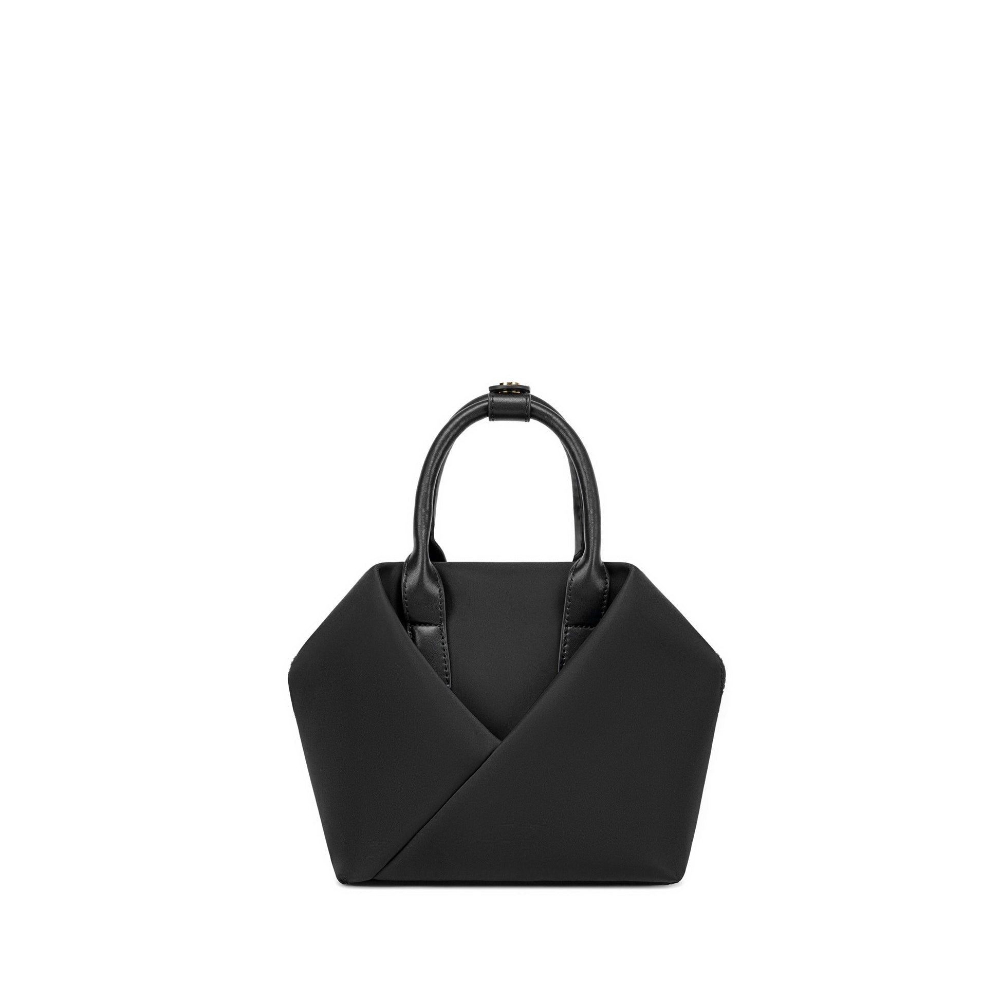 Lux & Nyx Small Origami Crossbody - Black + Silver Hardware