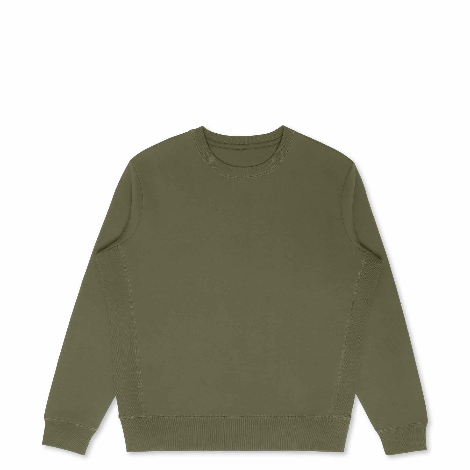 Heavyweight Organic Brushed Crew - Military Olive