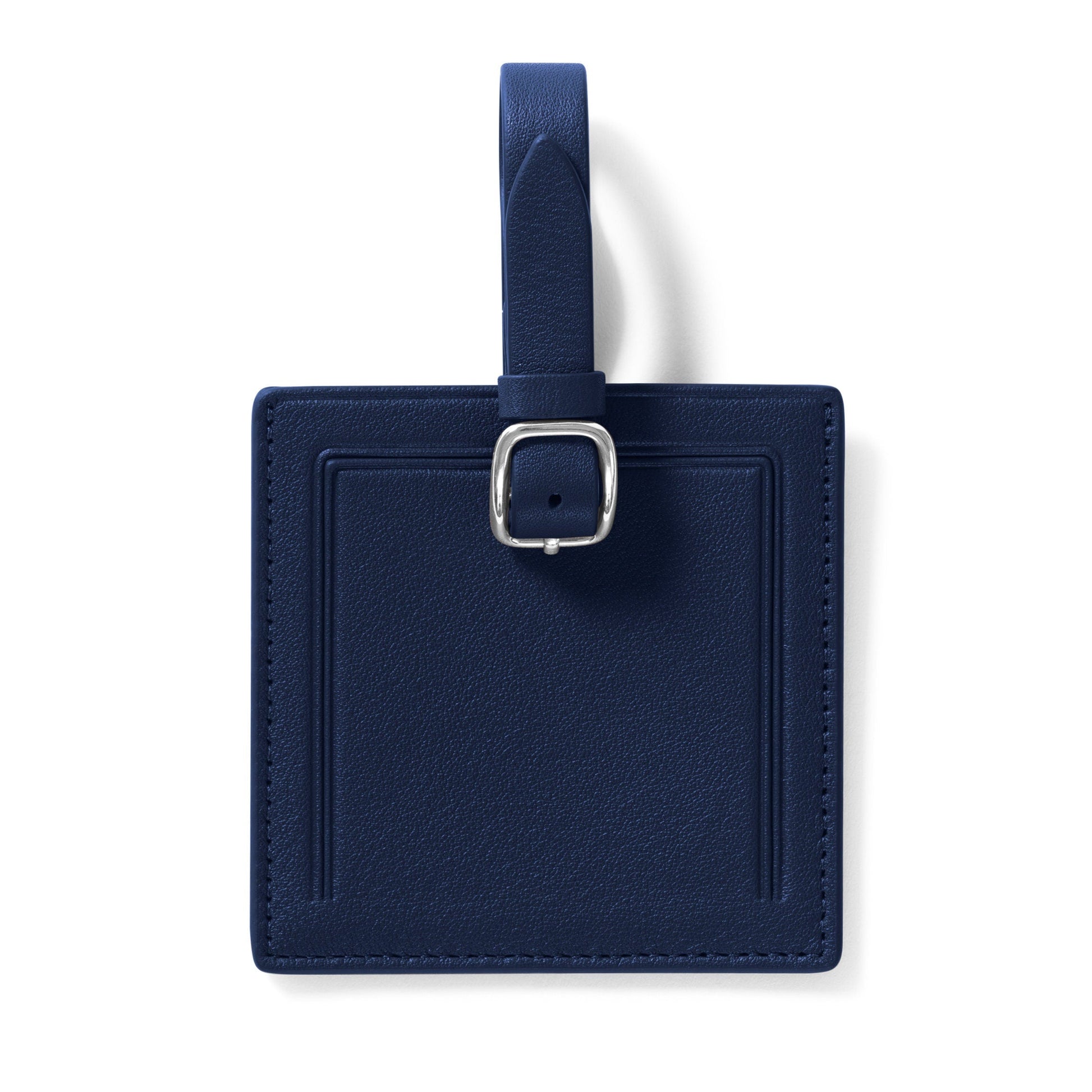 Leatherology Small Square Luggage Tag - Navy Blue