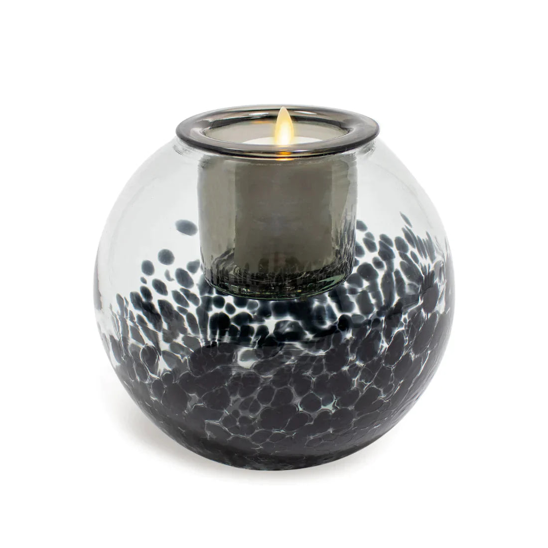 K Lawrence Collection Glass Round - Black Confetti