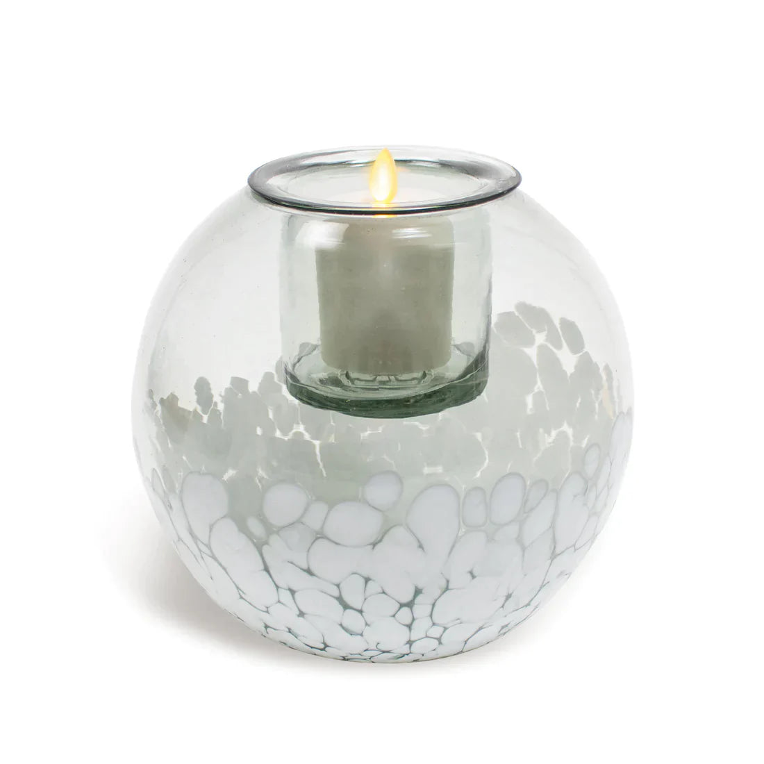 K Lawrence Collection Glass Round - White Confetti