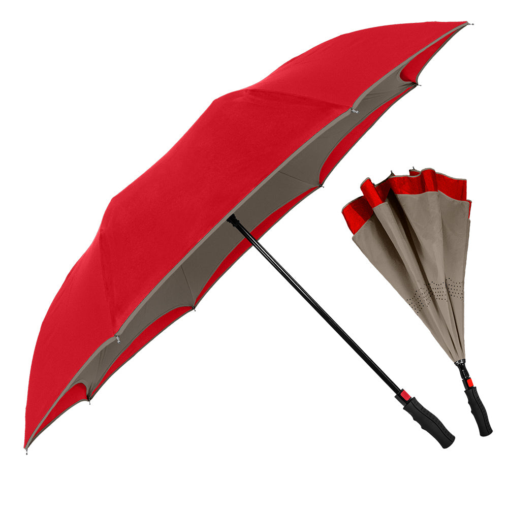 Reversible Umbrella - Red/Gray