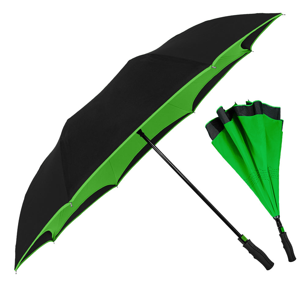 Reversible Umbrella - Black/Lime Green