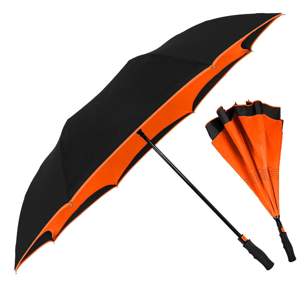 Reversible Umbrella - Black/Orange