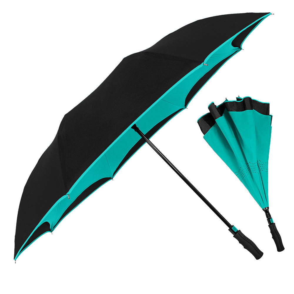 Reversible Umbrella - Black/Teal Blue