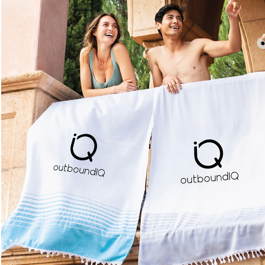 outboundIQ Antalya Terry Peshtemal Beach Towel